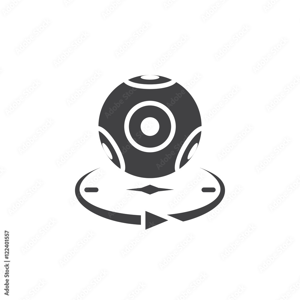 panoramic video camera icon vector, virtual reality device solid logo illustration, pictogram isolated on white panoramic video camera icon vector, virtual reality device solid logo illustration, pictogram isolated on white