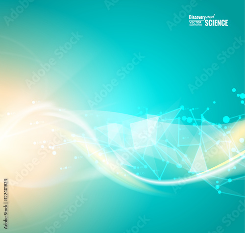 Abstract blue light background for science design. Vector illustration.
