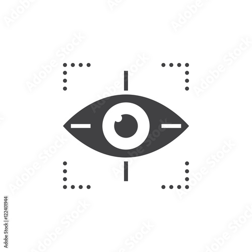 Target symbol icon vector, eye tracking solid logo illustration, pictogram isolated on white