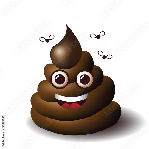 Smiling face shit icon or emoji. EPS 10 vector illustration.