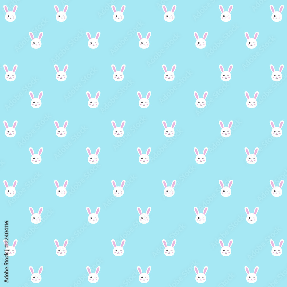 Seamless rabbit pattern on blue background Seamless rabbit pattern on blue background