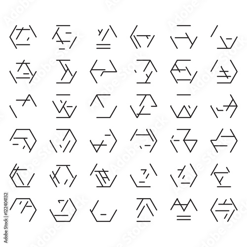 Alien black alphabet
