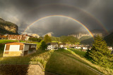 Rainbow after the thunderstorm over the Selva di Val Gardena, Dolomites