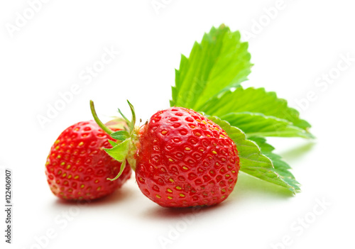 Fresh strawberry with leaves