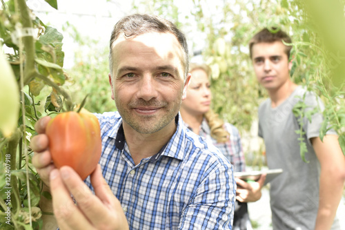Fotografija Portrait of market gardener in greenhouse