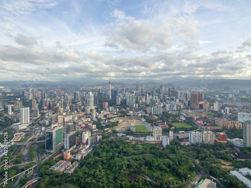 Aerial view of downtown Kuala Lumpur