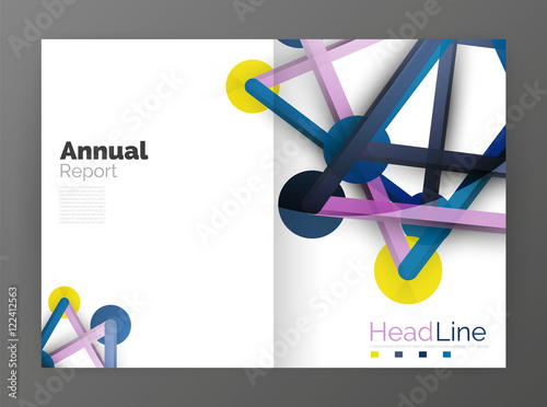 Lines and circles, modern abstract business annual report template