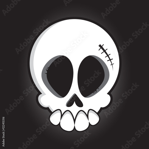 Cartoon vector skull.