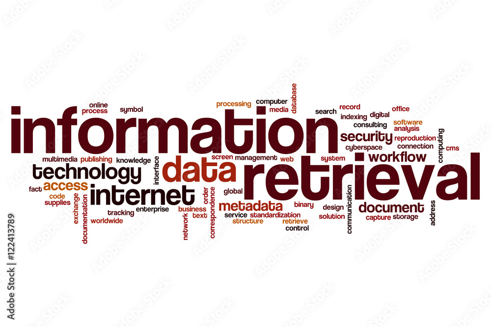 Information retrieval word cloud