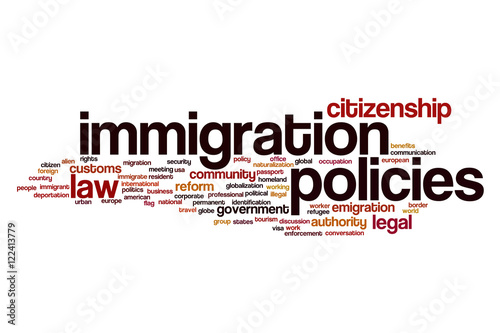 Immigration policies word cloud