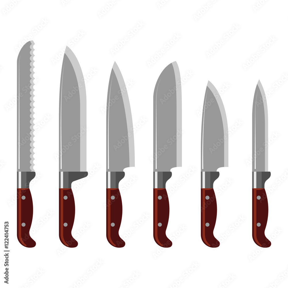 Kitchen knife collection vector Kitchen knife collection vector