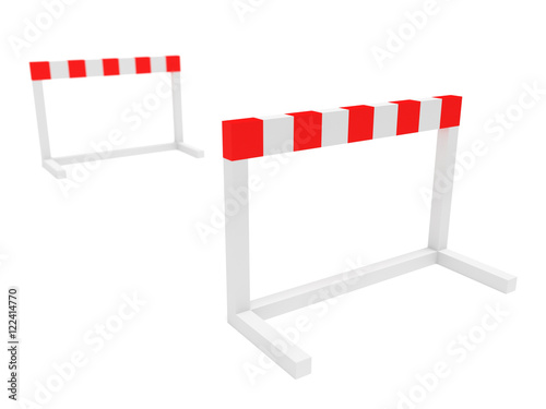 Two Hurdles, 3d illustration on a white background