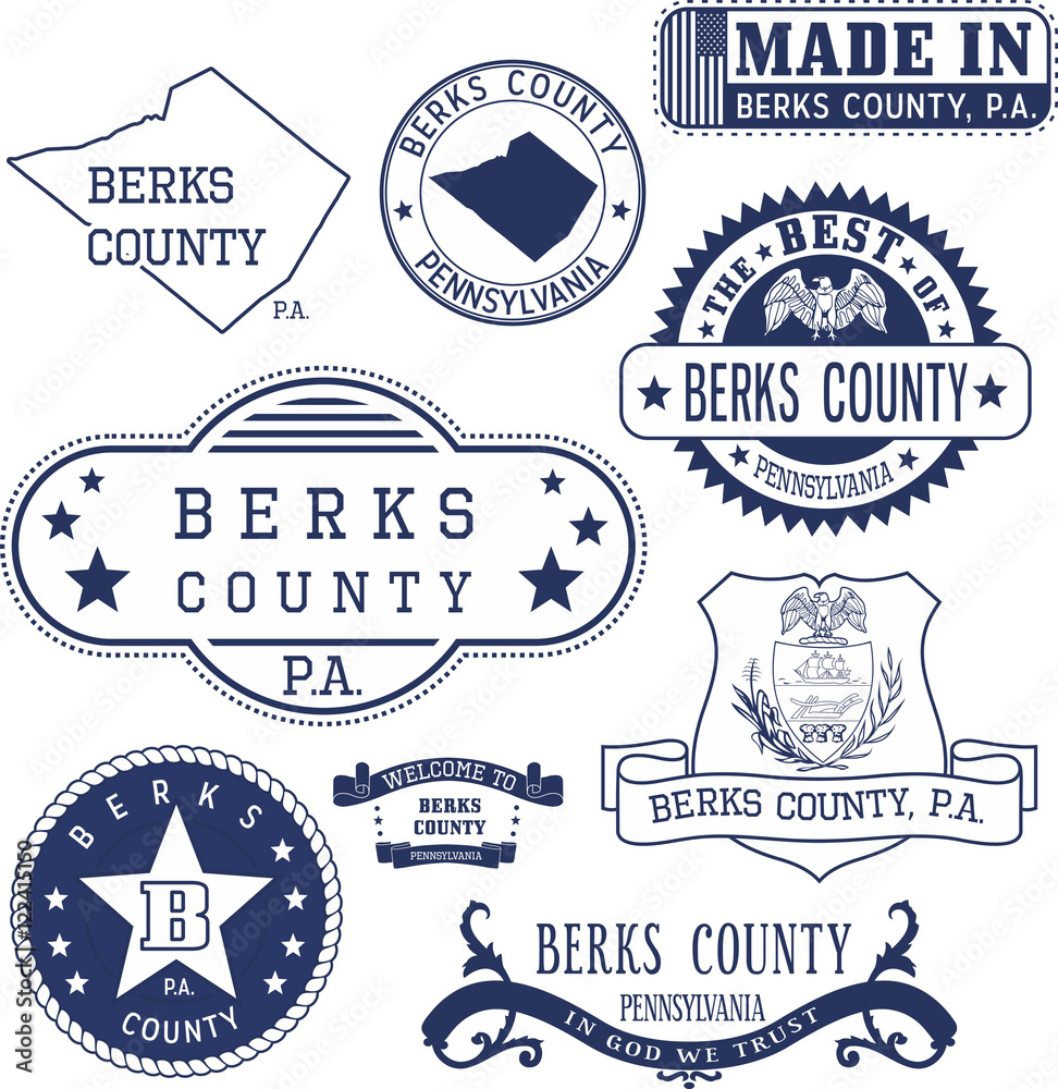 Fototapeta premium generic stamps and signs of Berks county, PA