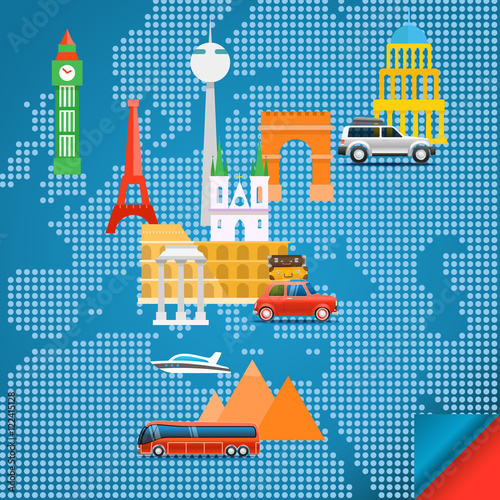 Around the world concept. Design template