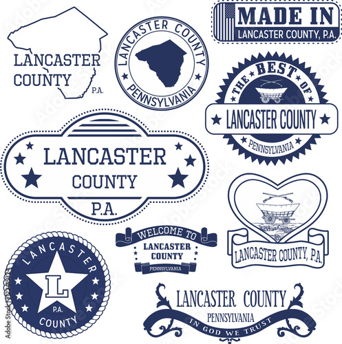 Fotografia generic stamps and signs of Lancaster county, PA