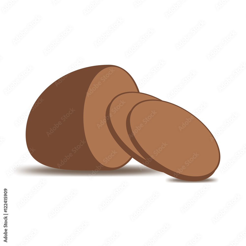 Sliced bread made of dark flour. Vector Sliced bread made of dark flour. Vector