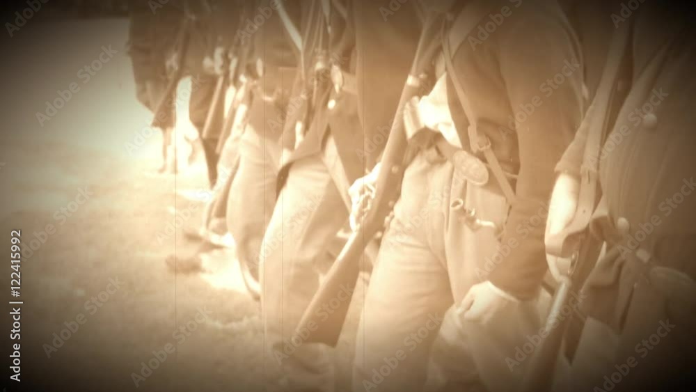 Civil War soldiers as they begin speeding up march (Archive Footage Version) Civil War soldiers as they begin speeding up march (Archive Footage Version)