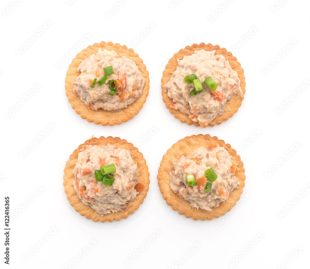 tuna salad with cracker