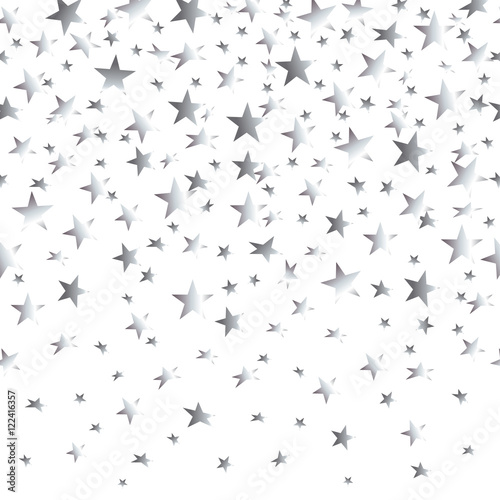 Silver stars with a gradient seamless background. Vector illustration with a clipping mask.