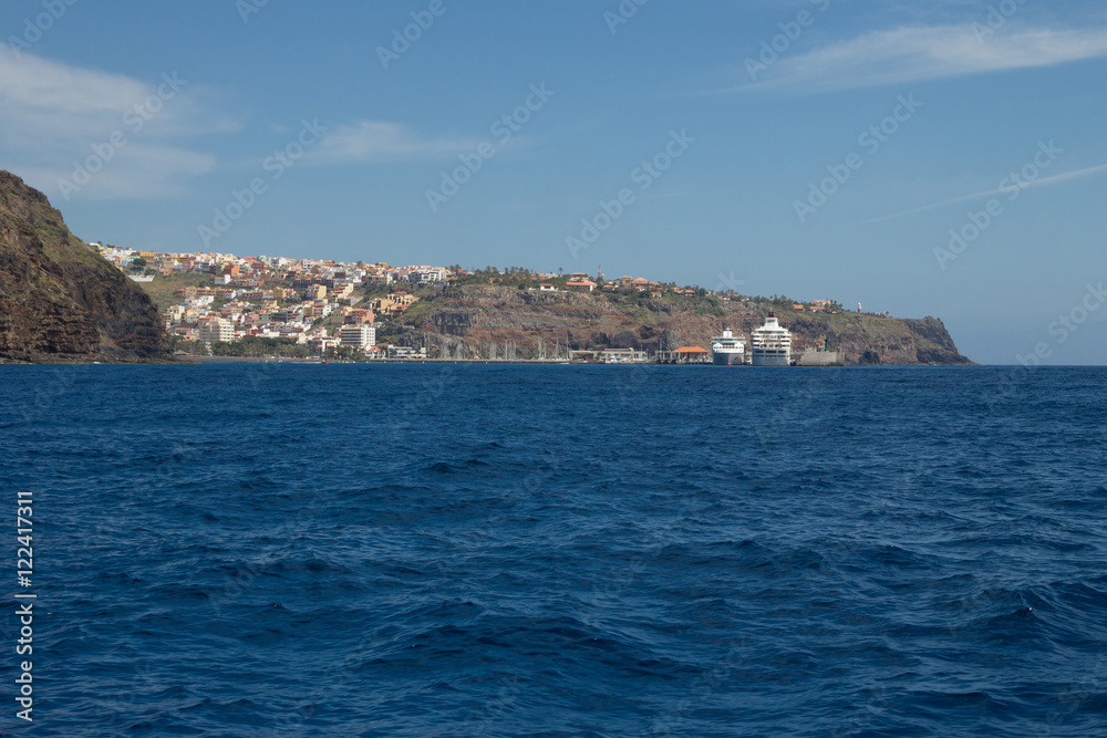 Sailing near La Gomera Island in Canary islands, Spain.