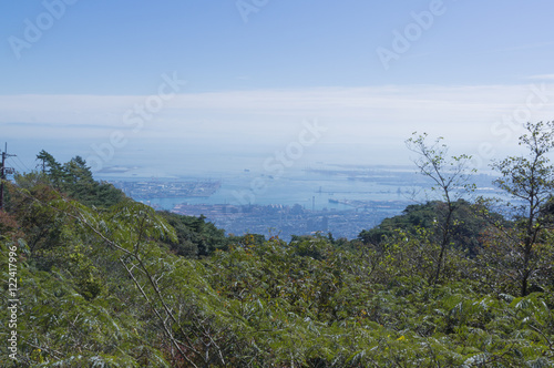 Aerial view of Kobe City in Mount Maya, Kobe, Japan photo