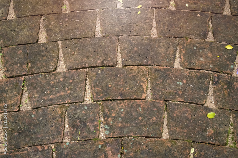 Fototapeta premium Red Concrete paving blocks, landscape format.