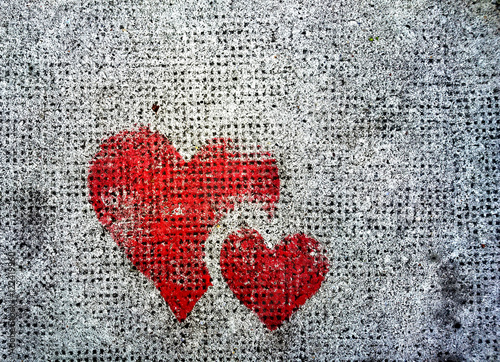 Valentinstag - Zwei Herzen auf Stein