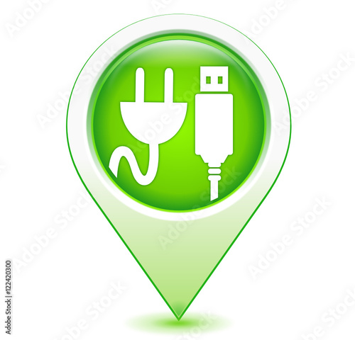 connexion recharge électrique usb géolocalisation vert