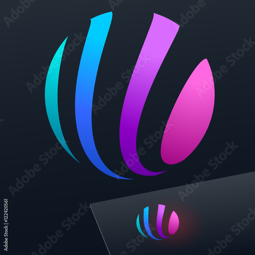 Vector colorful logo in sphere shape. Emblem for Business, Technology, Corporation.