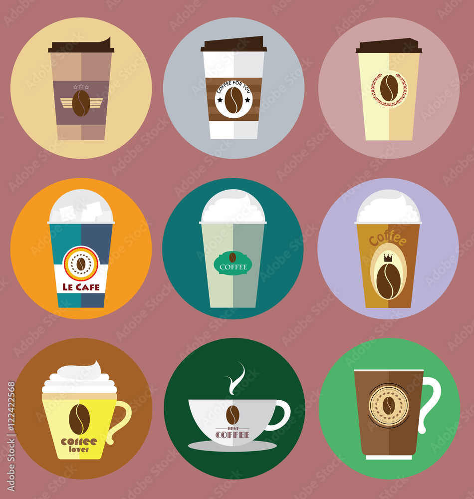 Set of Coffee Icons Vector Set of Coffee Icons Vector
