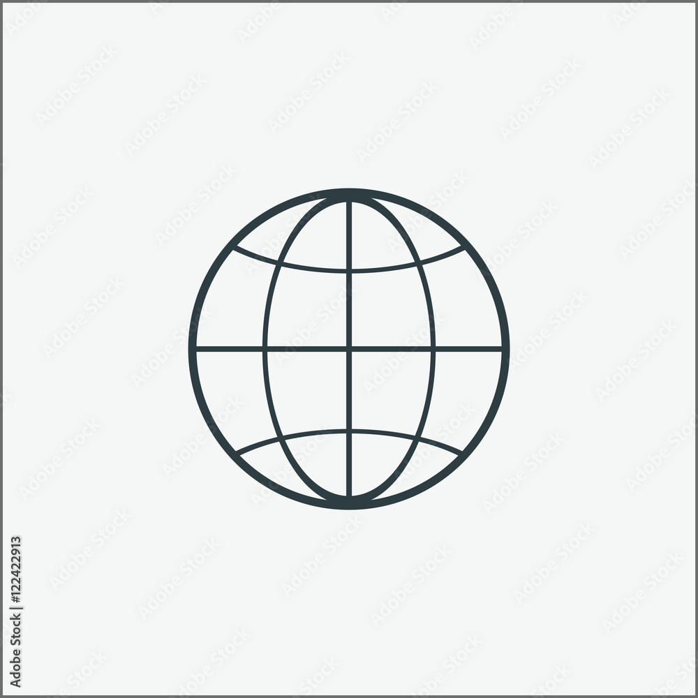 Globe icon. Go to web sign vector illustration. Globe icon. Go to web sign vector illustration.