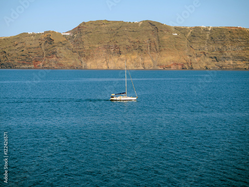 beautiful view of Santorini island photo