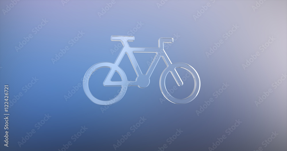 Fototapeta premium Bicycle Glass 3d Icon