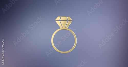 Diamond Ring Gold 3d Icon © videostore