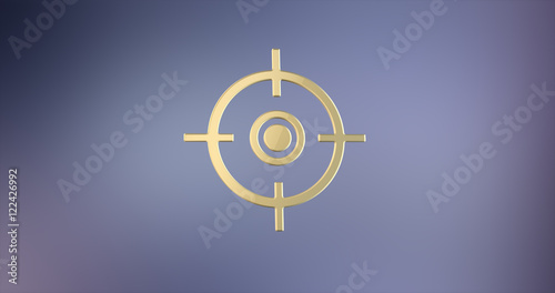 Target Crosshair Gold 3d Icon