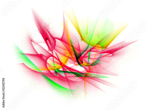 Abstract line motion of different colors, curves abstraction col