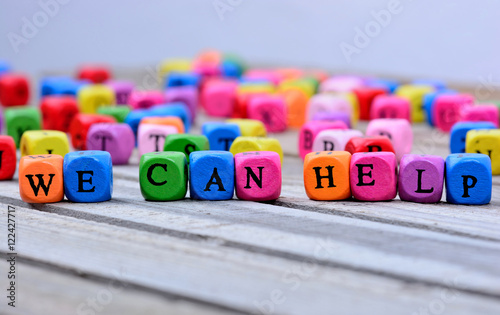 We can help words on table