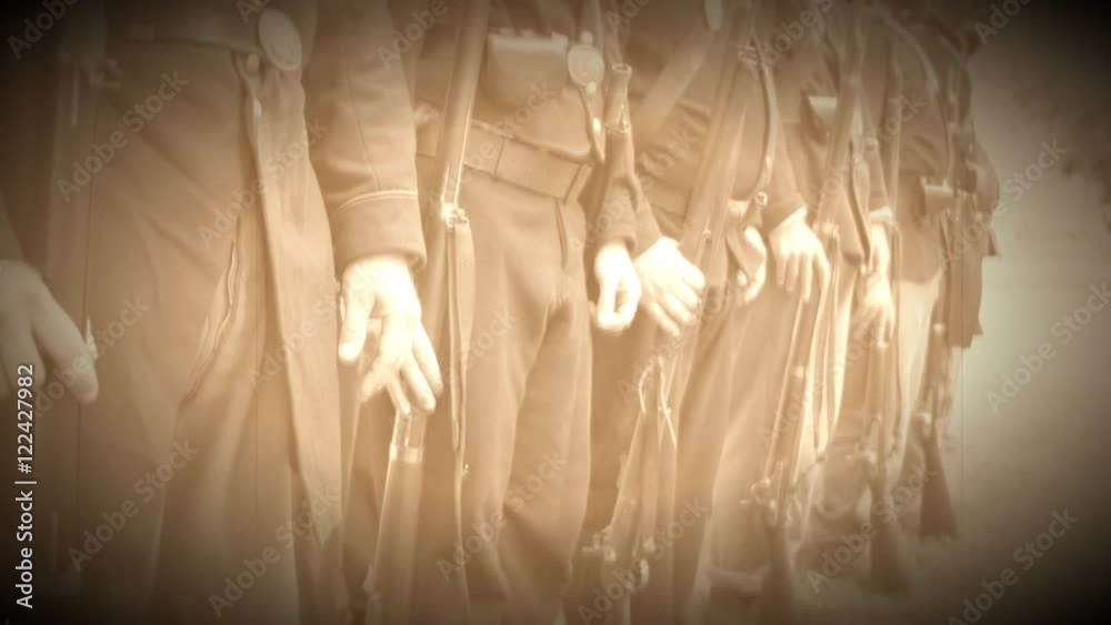 Civil War soldiers at attention and turn (Archive Footage Version) Civil War soldiers at attention and turn (Archive Footage Version)