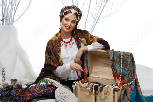 Beautiful Russian girl with hope chest