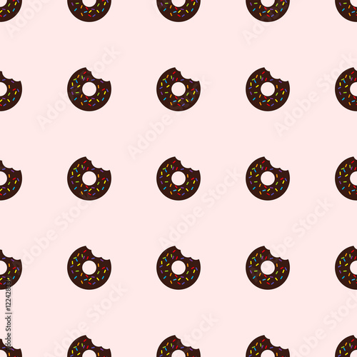 Bitten donut. Seamless pattern