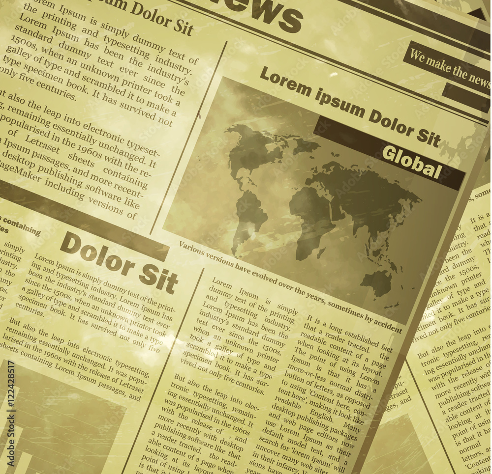 Naklejka premium Newspaper news flat image
