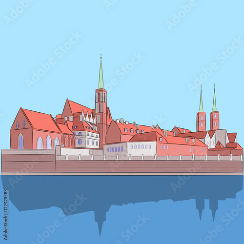 Vector. Wroclaw. Cathedral of St. John.