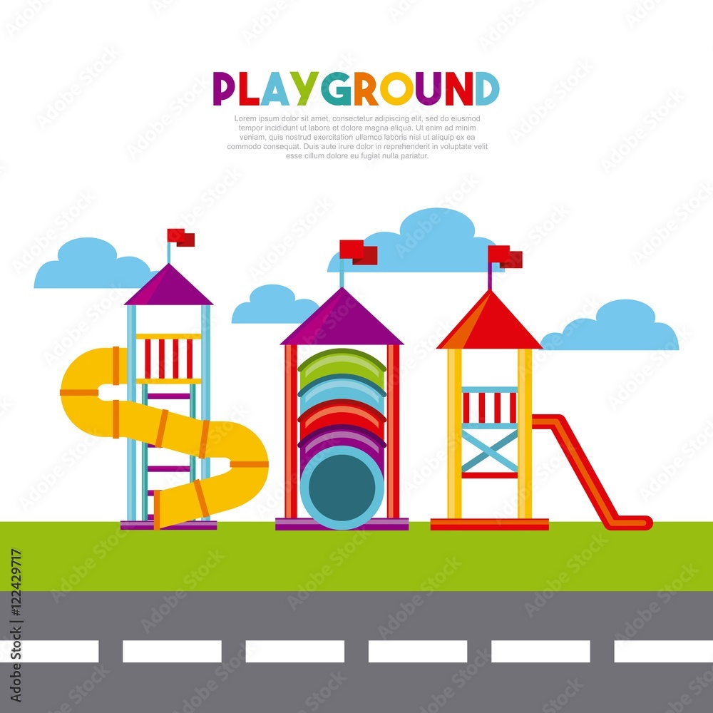beautiful children playground icon vector illustration design