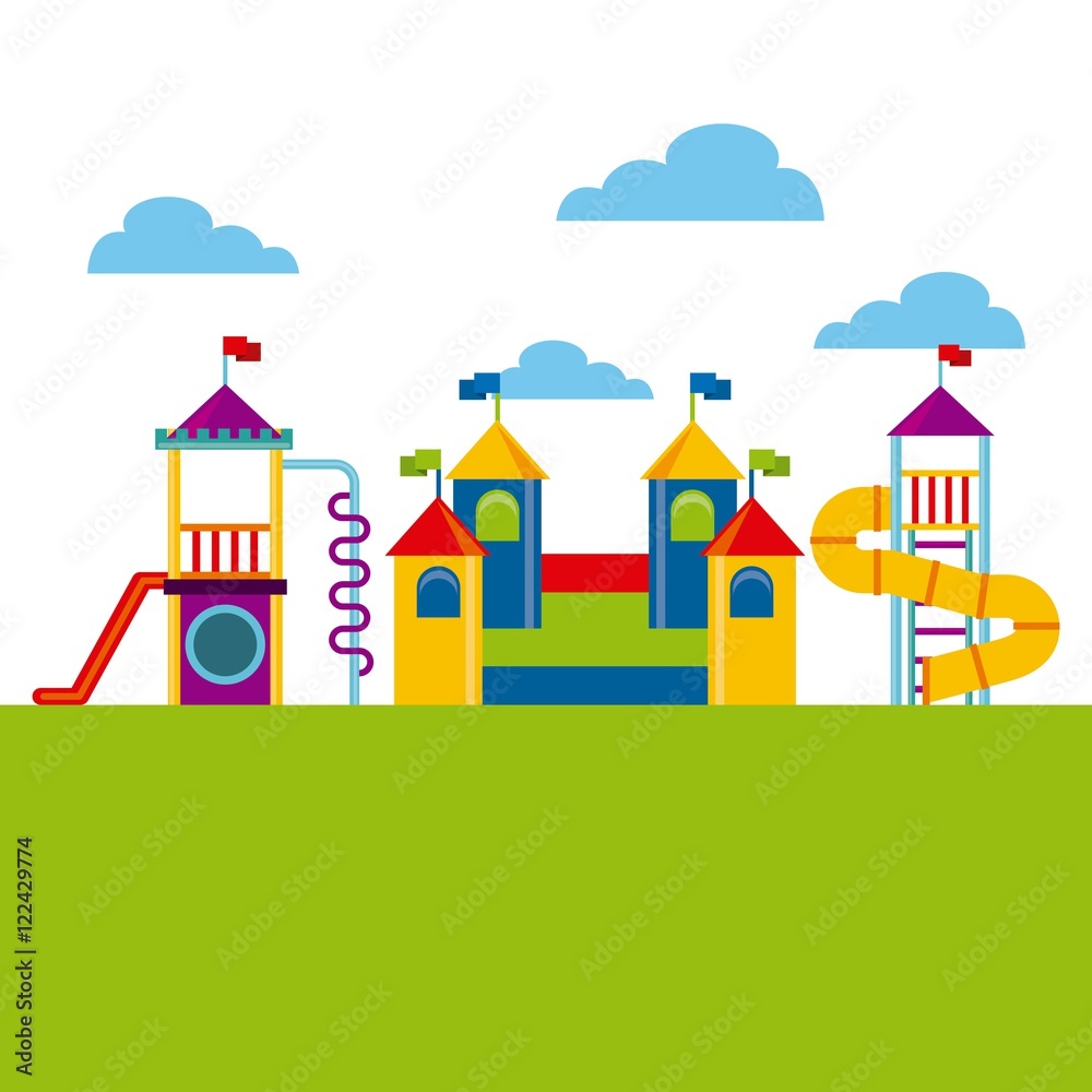 Fototapeta premium beautiful children playground icon vector illustration design