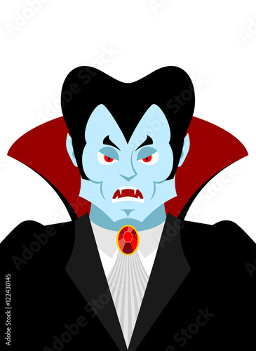 Dracula vampire lord portrait. Horrible ferocious character. Ill