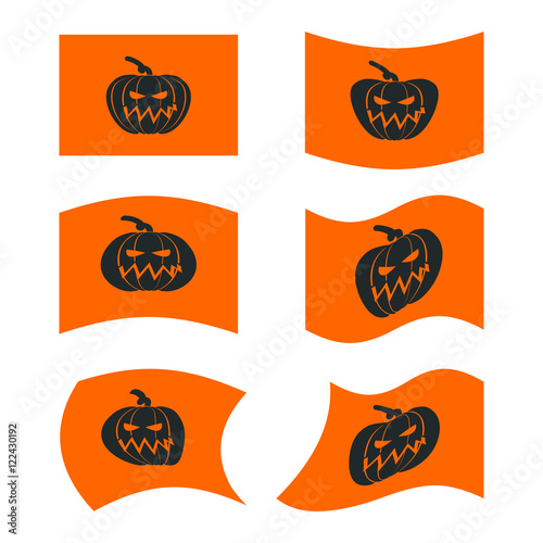Flag Halloween. Sign set for terrible holiday. Traditional festi