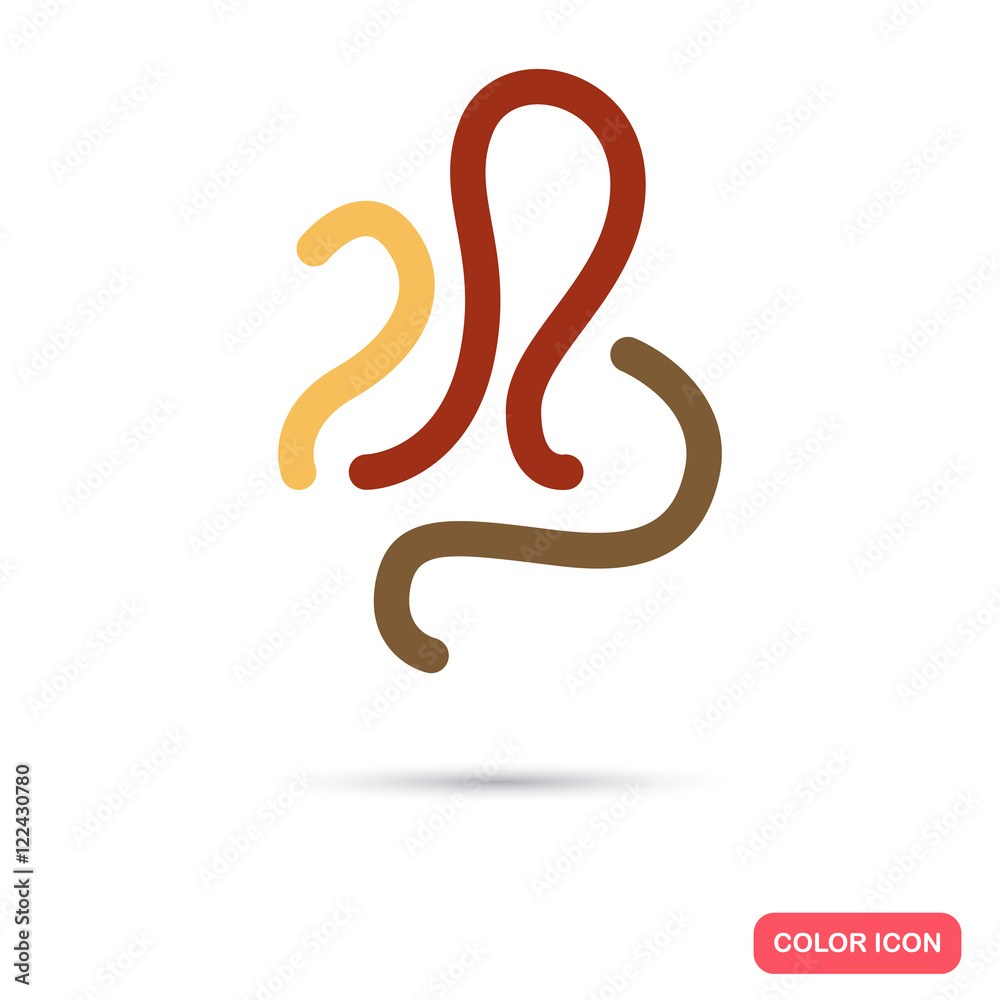 Naklejka premium Germs color flat icon