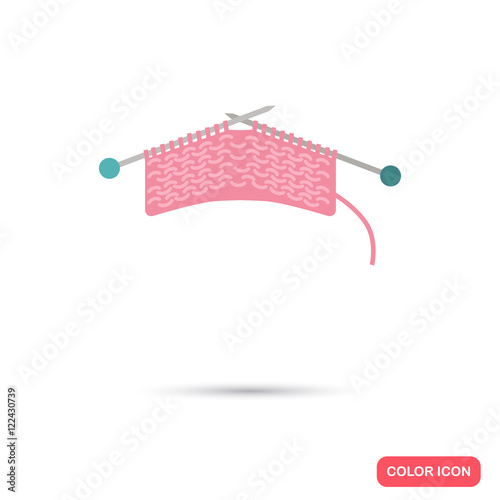 The process of knitting products color flat icon