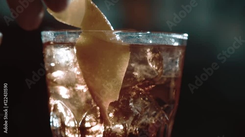 Preparing the cocktail in slow motion