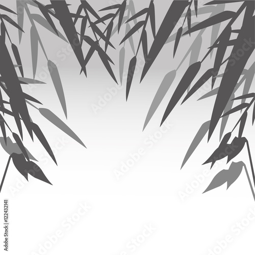 Fototapeta Naklejka Na Ścianę i Meble -  Bamboo leaves icon. Nature plant decoration and asia theme. Silhouette design. Vector illustration